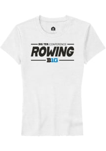 Rally Big Ten Womens White Rowing Short Sleeve T-Shirt