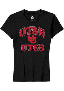 Rally Utah Utes Womens Black Number One Neutral Short Sleeve T-Shirt