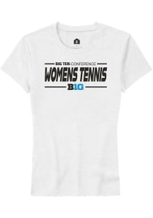 Rally Big Ten Womens White Womens Tennis Short Sleeve T-Shirt