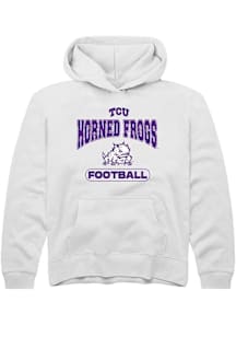 Rally TCU Horned Frogs Youth White Football Long Sleeve Hoodie