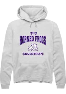 Rally TCU Horned Frogs Mens White Equestrian Long Sleeve Hoodie