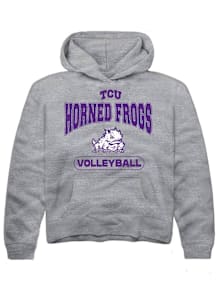 Rally TCU Horned Frogs Mens Grey Volleyball Long Sleeve Hoodie