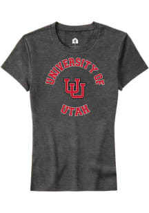 Rally Utah Utes Womens Charcoal Circle Short Sleeve T-Shirt