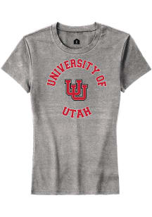 Rally Utah Utes Womens Grey Circle Short Sleeve T-Shirt