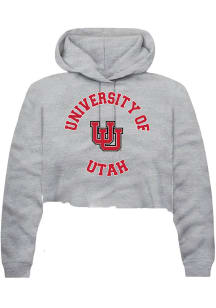 Rally Utah Utes Womens Grey Circle Hooded Sweatshirt