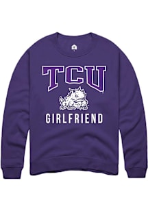 Rally TCU Horned Frogs Mens Purple Girlfriend Long Sleeve Crew Sweatshirt