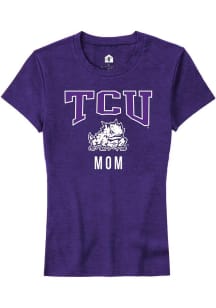 Rally TCU Horned Frogs Womens Purple Mom Short Sleeve T-Shirt