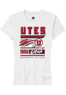 Rally Utah Utes Womens White Retro Short Sleeve T-Shirt