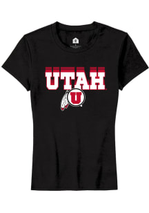 Rally Utah Utes Womens Black Repeat Short Sleeve T-Shirt