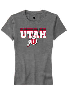 Rally Utah Utes Womens Grey Repeat Short Sleeve T-Shirt