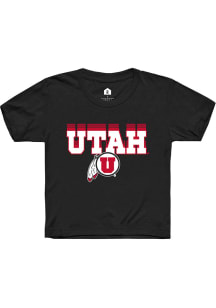 Rally Utah Utes Youth Black Repeat Short Sleeve T-Shirt
