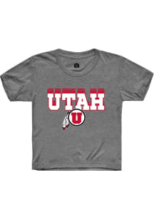 Rally Utah Utes Youth Grey Repeat Short Sleeve T-Shirt