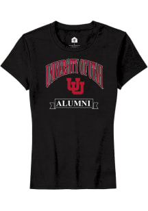 Rally Utah Utes Womens Black Alumni Banner Short Sleeve T-Shirt