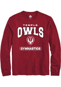 Rally Temple Owls Cardinal Gymnastics Long Sleeve T Shirt