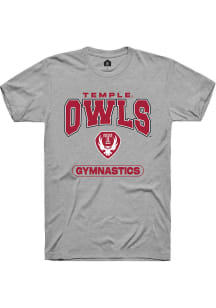 Rally Temple Owls Grey Gymnastics Short Sleeve T Shirt