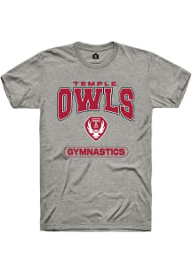 Rally Temple Owls Grey Gymnastics Short Sleeve T Shirt