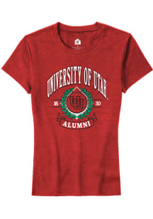 Rally Utah Utes Womens Red Alumni Wreath Short Sleeve T-Shirt