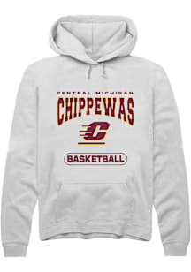 Summit Sportswear Central Michigan Chippewas Mens White Basketball Long Sleeve Hoodie