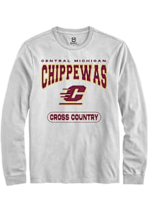 Summit Sportswear Central Michigan Chippewas White Cross Country Long Sleeve T Shirt
