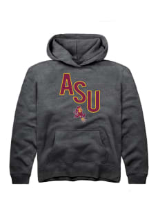 Rally Arizona State Sun Devils Youth Charcoal Initials Long Sleeve Hoodie