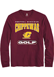 Summit Sportswear Central Michigan Chippewas Maroon Golf Long Sleeve T Shirt