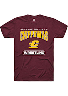 Summit Sportswear Central Michigan Chippewas Maroon Wrestling Short Sleeve T Shirt