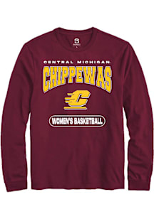 Summit Sportswear Central Michigan Chippewas Maroon Women's Basketball Long Sleeve T Shirt