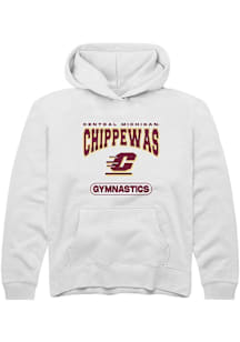 Summit Sportswear Central Michigan Chippewas Youth White Gymnastics Long Sleeve Hoodie