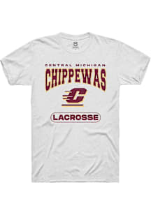 Summit Sportswear Central Michigan Chippewas White Lacrosse Short Sleeve T Shirt