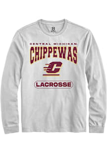 Summit Sportswear Central Michigan Chippewas White Lacrosse Long Sleeve T Shirt