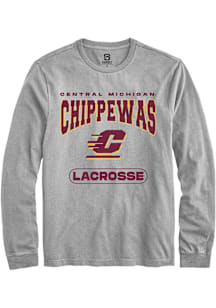 Summit Sportswear Central Michigan Chippewas Grey Lacrosse Long Sleeve T Shirt