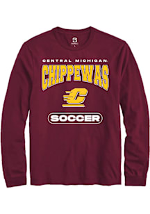 Summit Sportswear Central Michigan Chippewas Maroon Soccer Long Sleeve T Shirt