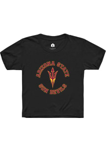 Rally Arizona State Sun Devils Youth Black Circle Arch Short Sleeve T-Shirt