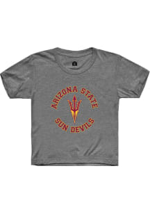 Rally Arizona State Sun Devils Youth Grey Circle Arch Short Sleeve T-Shirt