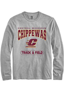 Summit Sportswear Central Michigan Chippewas Grey Track & Field Long Sleeve T Shirt