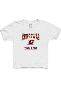 Summit Sportswear Central Michigan Chippewas Youth White Track & Field Short Sleeve T-Shirt
