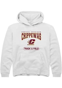Summit Sportswear Central Michigan Chippewas Youth White Track & Field Long Sleeve Hoodie