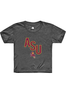 Rally Arizona State Sun Devils Youth Charcoal Initials Short Sleeve T-Shirt
