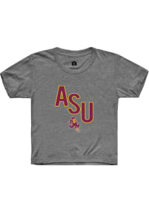 Rally Arizona State Sun Devils Youth Grey Initials Short Sleeve T-Shirt