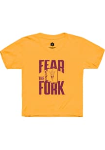 Rally Arizona State Sun Devils Youth Gold Fear the Fork Short Sleeve T-Shirt
