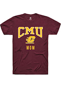 Summit Sportswear Central Michigan Chippewas Maroon Mom Short Sleeve T Shirt