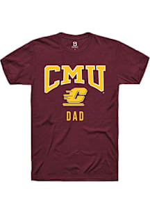Summit Sportswear Central Michigan Chippewas Maroon Dad Short Sleeve T Shirt