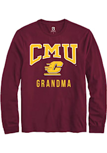Summit Sportswear Central Michigan Chippewas Maroon Grandma Long Sleeve T Shirt