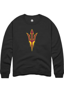 Rally Arizona State Sun Devils Mens Black Primary Logo Long Sleeve Crew Sweatshirt