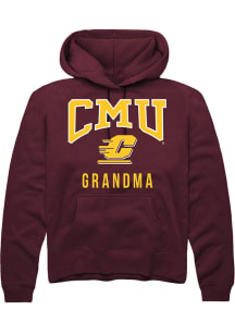 Rally Central Michigan Chippewas Mens Maroon Grandma Long Sleeve Hoodie