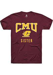 Summit Sportswear Central Michigan Chippewas Maroon Sister Short Sleeve T Shirt