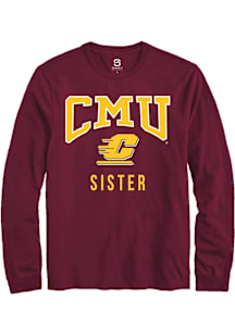 Summit Sportswear Central Michigan Chippewas Maroon Sister Long Sleeve T Shirt
