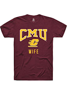 Summit Sportswear Central Michigan Chippewas Maroon Wife Short Sleeve T Shirt