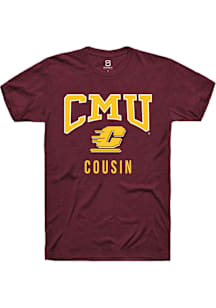 Summit Sportswear Central Michigan Chippewas Maroon Cousin Short Sleeve T Shirt