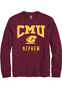 Summit Sportswear Central Michigan Chippewas Maroon Nephew Long Sleeve T Shirt